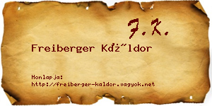 Freiberger Káldor névjegykártya